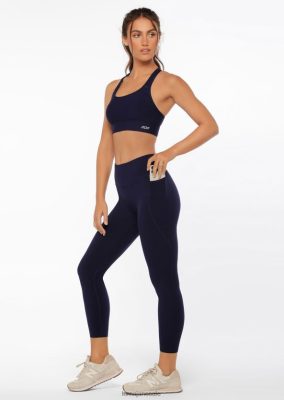 Lorna Jane donne Amy Photo Pocket Tech Ankle Biter Leggings Marina francese abbigliamento 2486DN142 Lorna Jane Italia