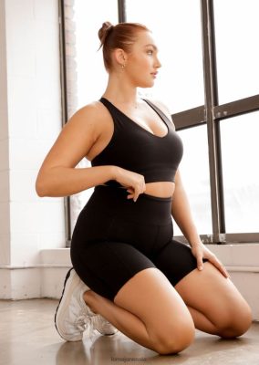 Lorna Jane donne Amy Photo Pocket Tech Bike Short nero abbigliamento 2486DN469 Lorna Jane Italia