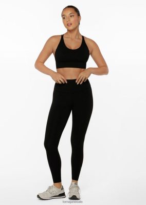 Lorna Jane donne Leggings a tutta lunghezza di loto hi-fold nero abbigliamento 2486DN444 Lorna Jane Clothing