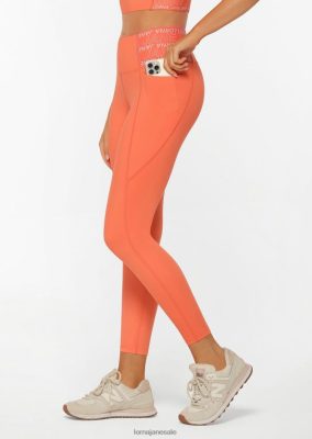 Lorna Jane donne Leggings alla caviglia tascabile del telefono superiore Sunset Orange abbigliamento 2486DN266 Lorna Jane Pants