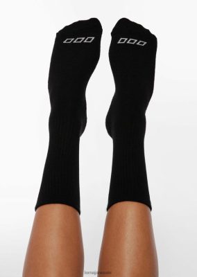 Lorna Jane donne Merino Wool Blend Quarter Crew Sock nero accessorio 2486DN41 Lorna Jane Pants