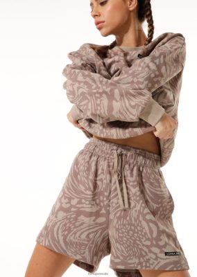 Lorna Jane donne SUD SUD ASTRATTO SHORT Stampa astratta arenaria abbigliamento 2486DN92 Lorna Jane Pants