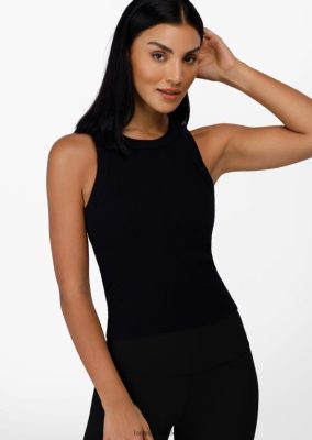 Lorna Jane donne Serbatoio a coste classico nero abbigliamento 2486DN452 Lorna Jane Pants