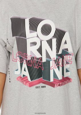 Lorna Jane donne Tee grafico di fidanzato 3D Metaverse Marl grigio chiaro abbigliamento 2486DN227 Lorna Jane Pants