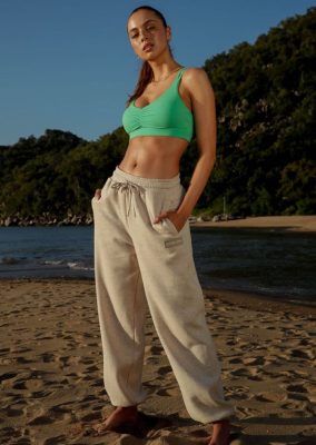 Lorna Jane donne Trackpant in pile classico Marl di avena abbigliamento 2486DN301 Lorna Jane Italia