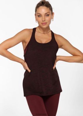 Lorna Jane donne Trek Tank Invisible Active Tank Maroon Marle abbigliamento 2486DN23 Lorna Jane Pants