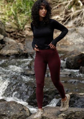 Lorna Jane donne leggings a tutta lunghezza Ultra Amy Termal Tech marrone abbigliamento 2486DN63 Lorna Jane Clothing